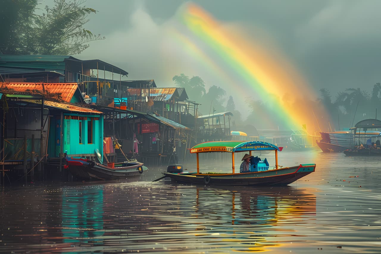 Happy tourists traveling